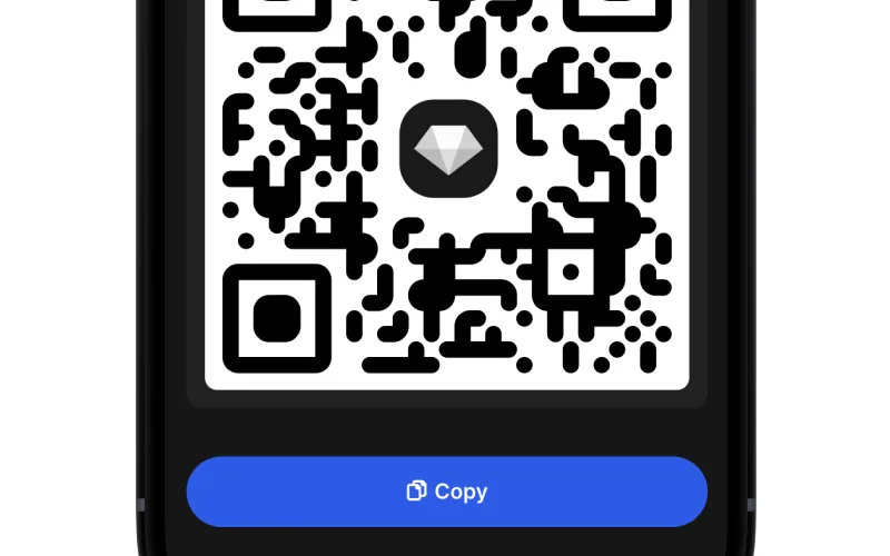 Cryptocurrency deposit address QR code and network confirmation status